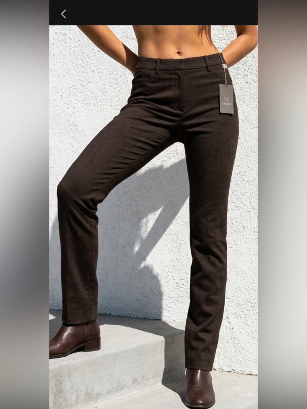 Vince Camuto slim leg straight through hips sits below waist black pants NWT 0